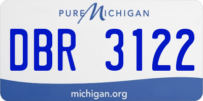 MI license plate DBR3122