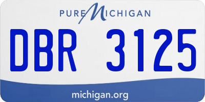 MI license plate DBR3125