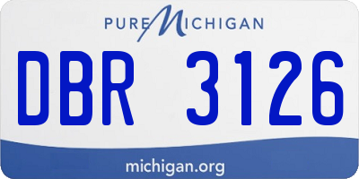 MI license plate DBR3126