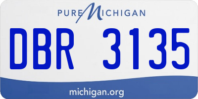 MI license plate DBR3135