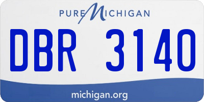 MI license plate DBR3140