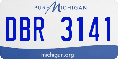 MI license plate DBR3141