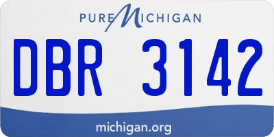 MI license plate DBR3142