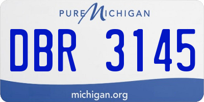 MI license plate DBR3145