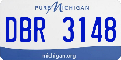 MI license plate DBR3148