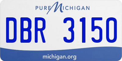 MI license plate DBR3150