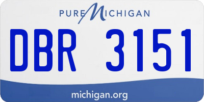 MI license plate DBR3151