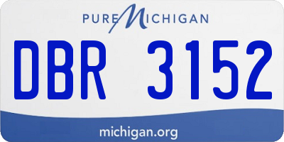 MI license plate DBR3152