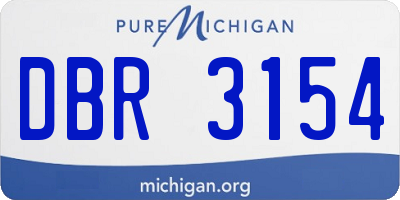 MI license plate DBR3154