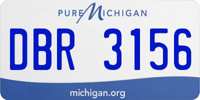 MI license plate DBR3156