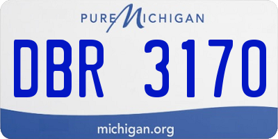 MI license plate DBR3170