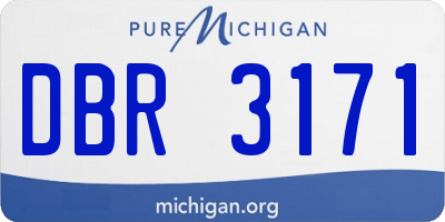 MI license plate DBR3171