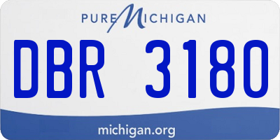 MI license plate DBR3180