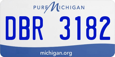 MI license plate DBR3182
