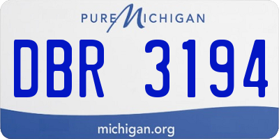 MI license plate DBR3194