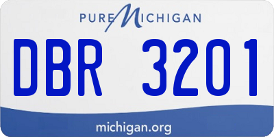 MI license plate DBR3201