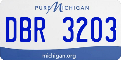 MI license plate DBR3203