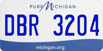 MI license plate DBR3204