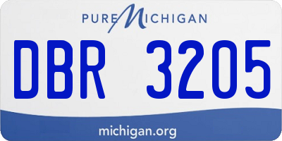 MI license plate DBR3205
