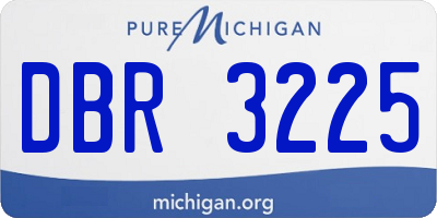 MI license plate DBR3225