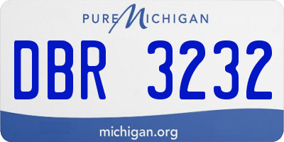 MI license plate DBR3232
