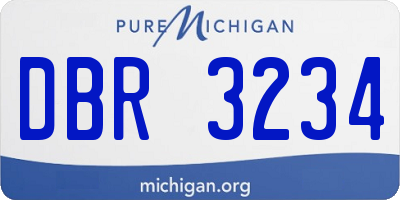MI license plate DBR3234