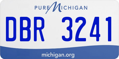 MI license plate DBR3241