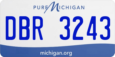 MI license plate DBR3243
