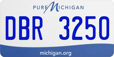 MI license plate DBR3250