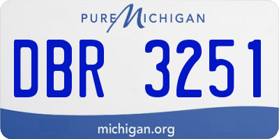 MI license plate DBR3251