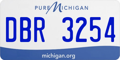 MI license plate DBR3254
