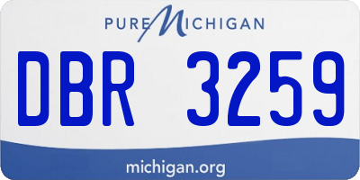 MI license plate DBR3259