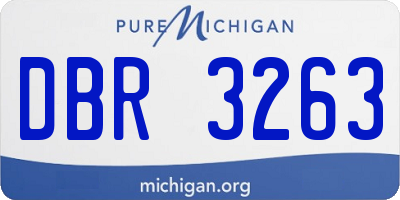 MI license plate DBR3263