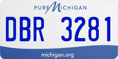 MI license plate DBR3281