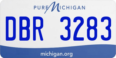 MI license plate DBR3283