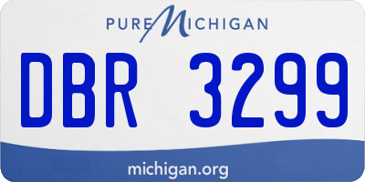 MI license plate DBR3299