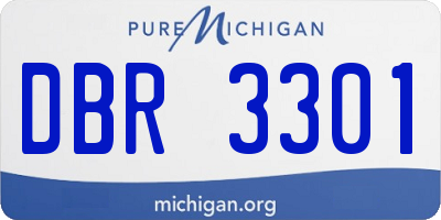MI license plate DBR3301