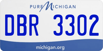 MI license plate DBR3302