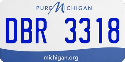 MI license plate DBR3318
