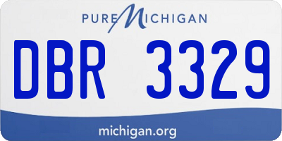 MI license plate DBR3329