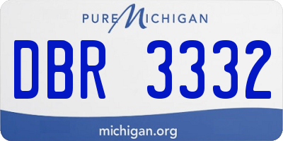 MI license plate DBR3332