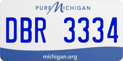 MI license plate DBR3334
