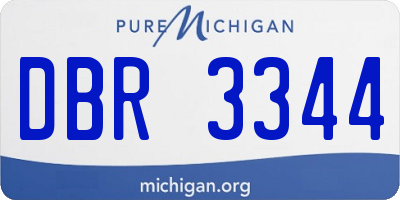 MI license plate DBR3344