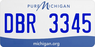 MI license plate DBR3345