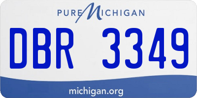 MI license plate DBR3349