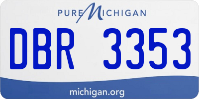 MI license plate DBR3353