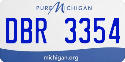 MI license plate DBR3354