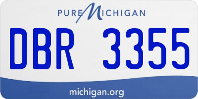 MI license plate DBR3355