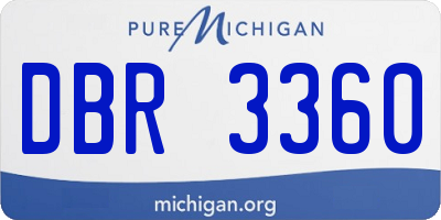 MI license plate DBR3360