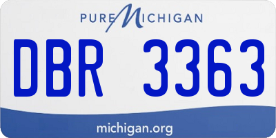 MI license plate DBR3363